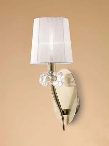 Mantra Loewe Lámpara de pared aplique cuero antique brass con pantalla 4735
