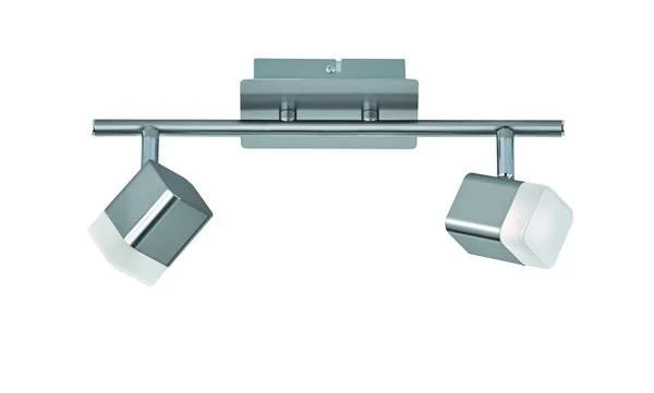 Foco Trio Roubaix LED 2 luces níquel mate 3000K 34cm R