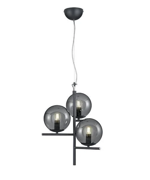 Lámpara de techo colgante Trio Pure 3 luces antracita 150cm 302000342