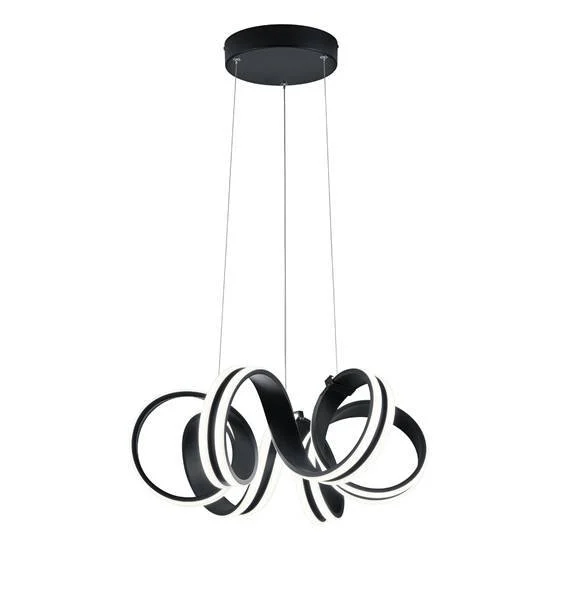 Trio Carrera Lámpara colgante LED de metal negro mate 3