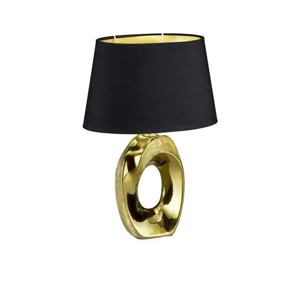 Lámpara de sobremesa Trio Taba cerámica dorado 33cm R