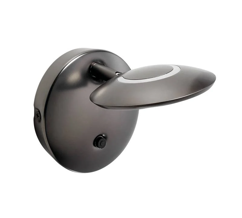 Aplique de pared MDC Zenit LED negro gris 3000K 7W 575099302