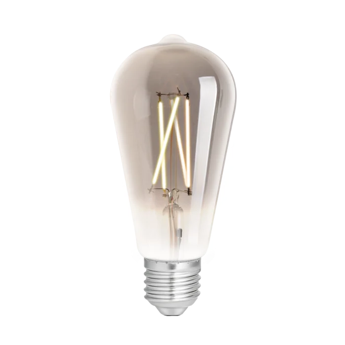WiZ Smart LED E27 Edison Con Filamento Smoke 6.5W 400lm - 820-850 Ajustable Blanco | Regulable - Reemplazo 35W