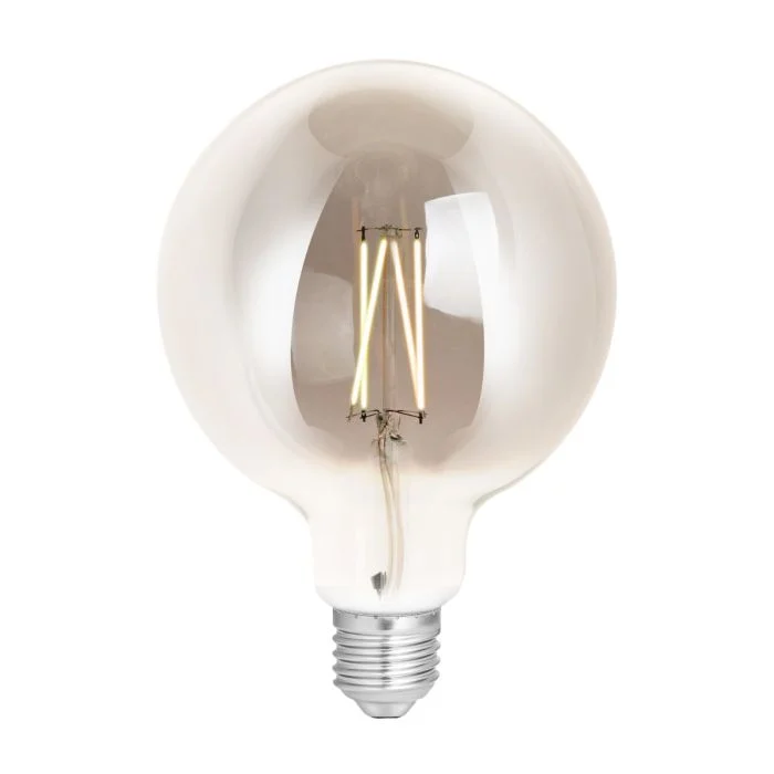 WIZ Smart Wifi E27 Globe con Filamento Smoke 125mm 6.5W 400lm - 820-850 Ajustable Blanco | Regulable - Reemplazo 35W