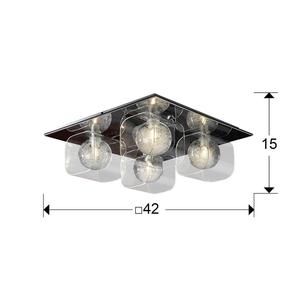 Plafón Schuller Eclipse 4 luces cromo