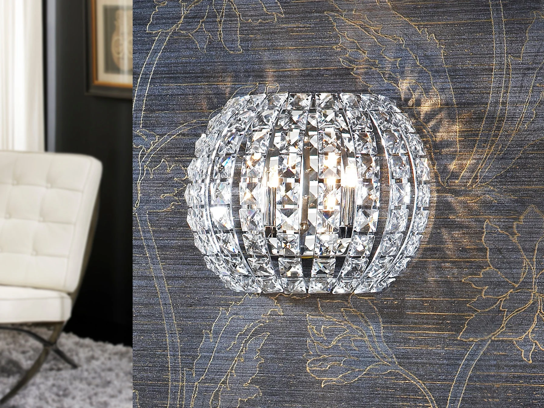 Lámpara aplique de pared Schuller Diamond 2 luces cromo