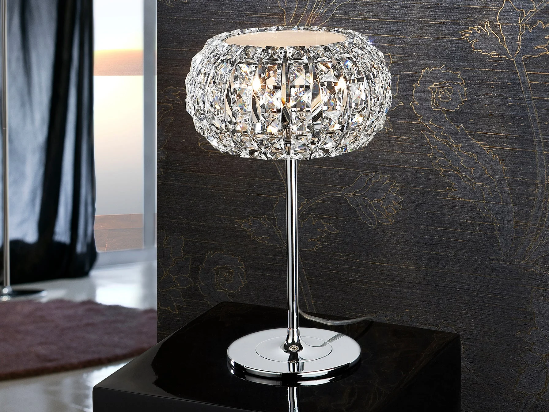 Lámpara de sobremesa Schuller Diamond cromo 40cm