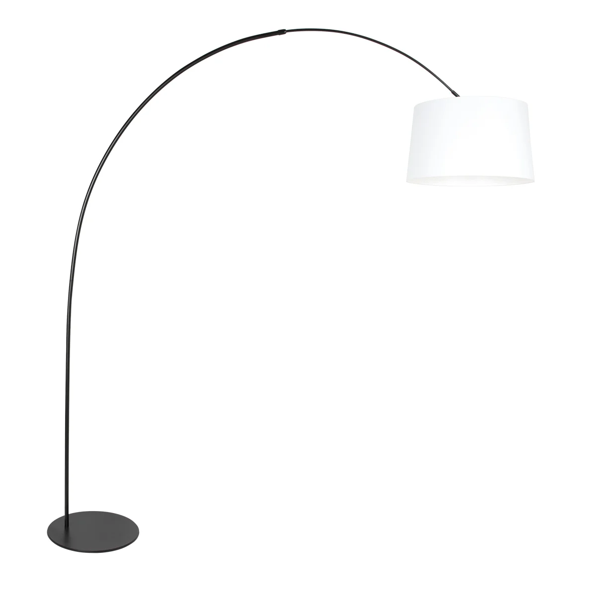 Lámpara de arco negra con pantalla blanca Anne Lighting Curve