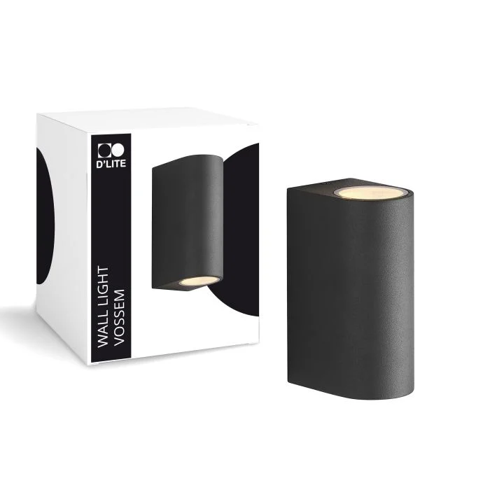 D'Lite Luz De Pared Vossem Negro Up & Down| IP54 - Apta Para 2x GU10
