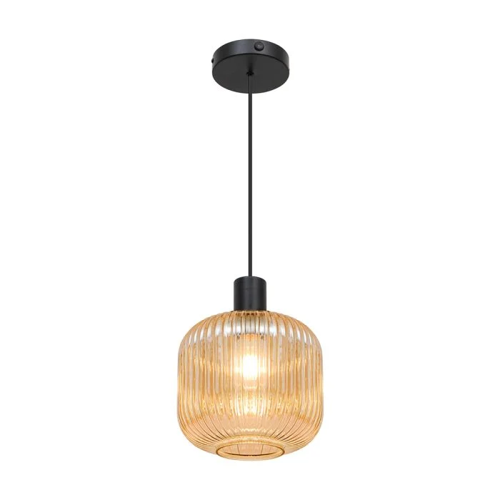 D'Lite Colgante De Luz Leffinge Ámbar Vidrio | Apta Para 1x E27