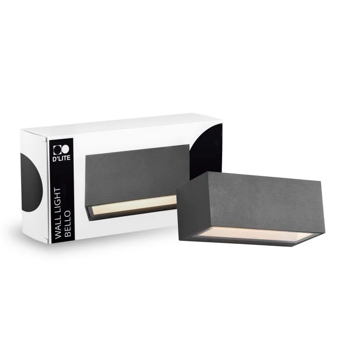 D'Lite Luz De Pared Bello Negro Up & Down 12W 850lm - 830 Luz Cálida| IP54