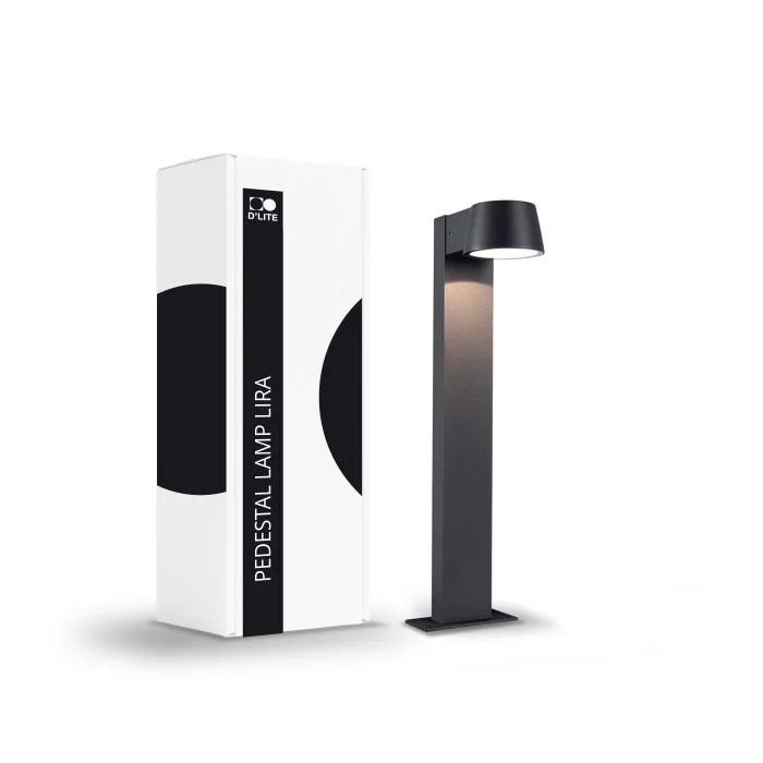 D'Lite Lámpara de pedestal Lira Negro 7W 600lm 830 Luz Cálida | IP54