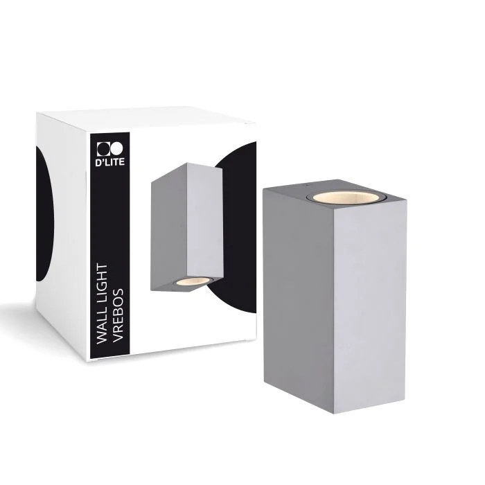 D'Lite Luz De Pared Vrebos Plata Up & Down| Apta para 2x GU10