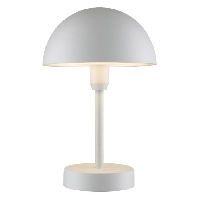 Nordlux Lámpara De Mesa Ellen Batería Aluminium Blanco 2.8W 300lm - 830 Luz Cálida | 3 Pasos Regulable