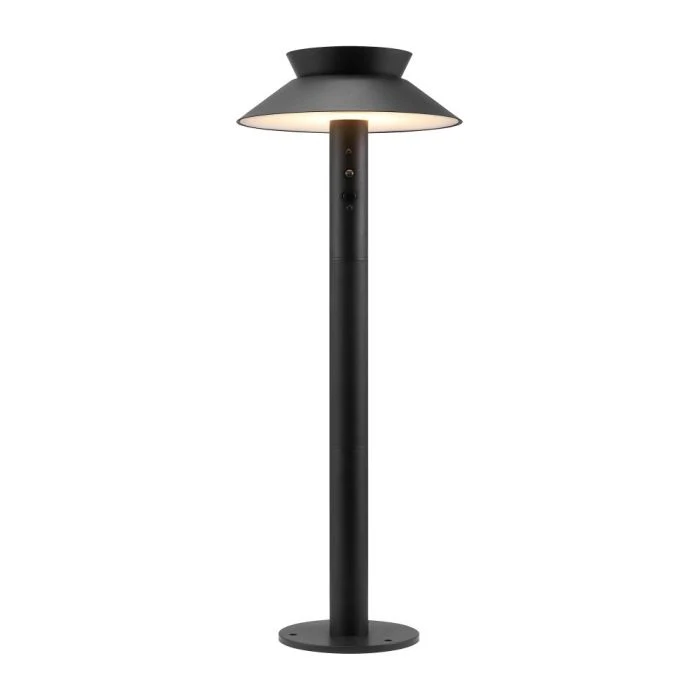Nordlux Solar Lámpara de pedestal Justina Metal Negro 5W 400lm - 830 Luz Cálida | Sensor de Movimiento y Luz