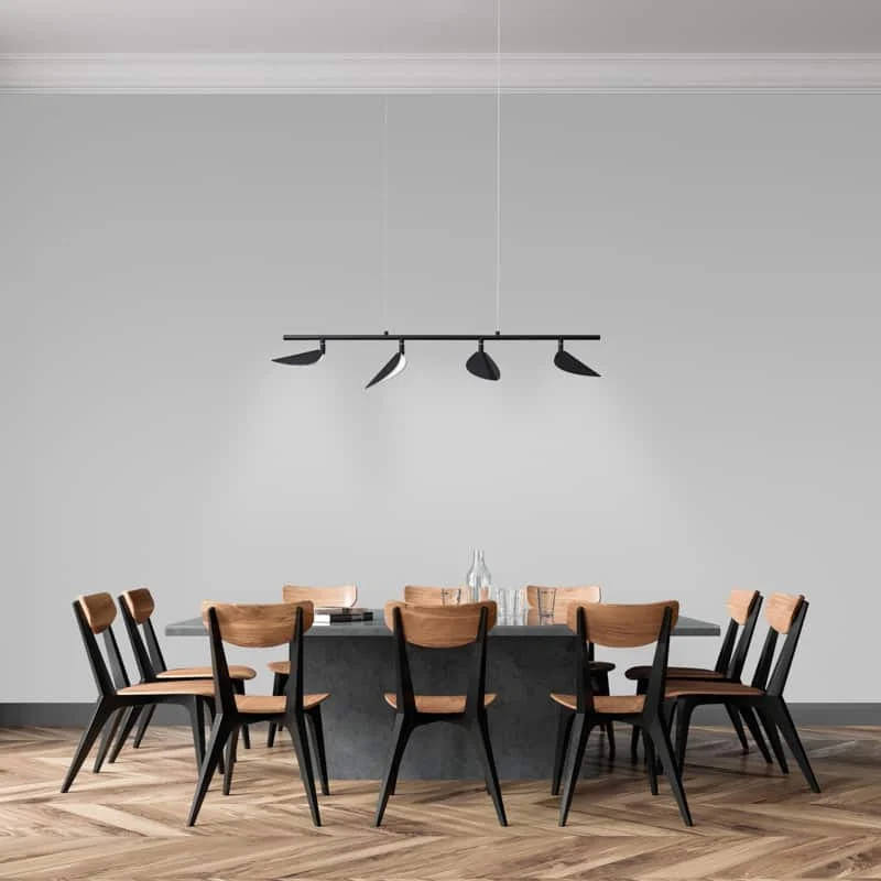 Lámpara colgante MDC Senda LED 4 luces negro 3000K 28W 577839102