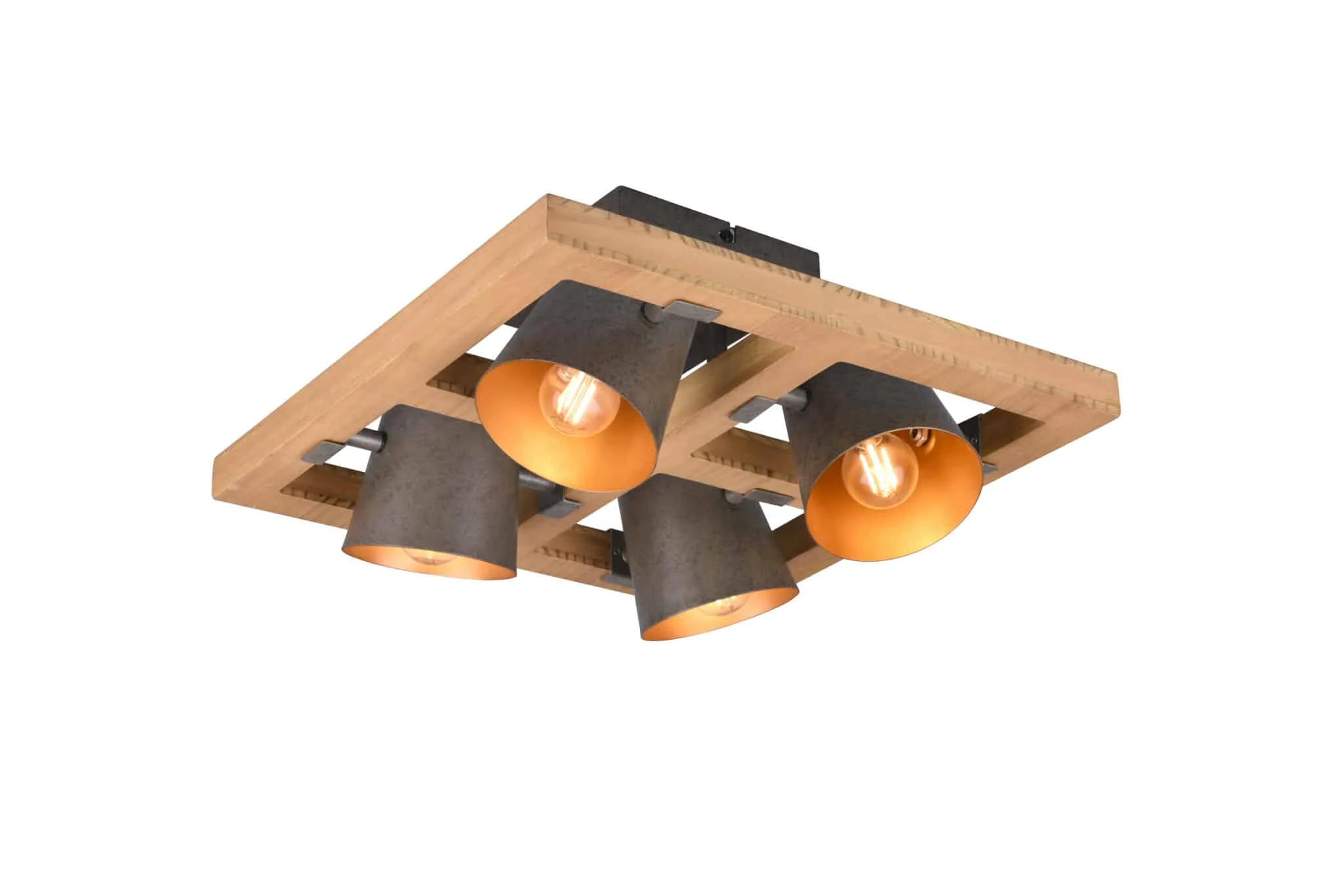 Plafón de techo Trio Bell 4 luces níquel antiguo 39cm 6