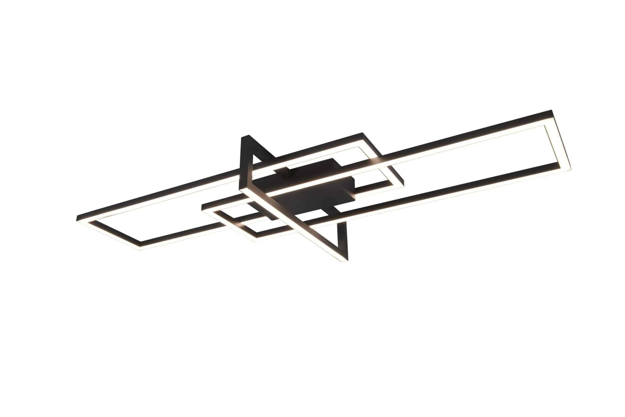 Plafón de techo Trio Salinas grande LED negro mate 3000K regulable 100cm 6
