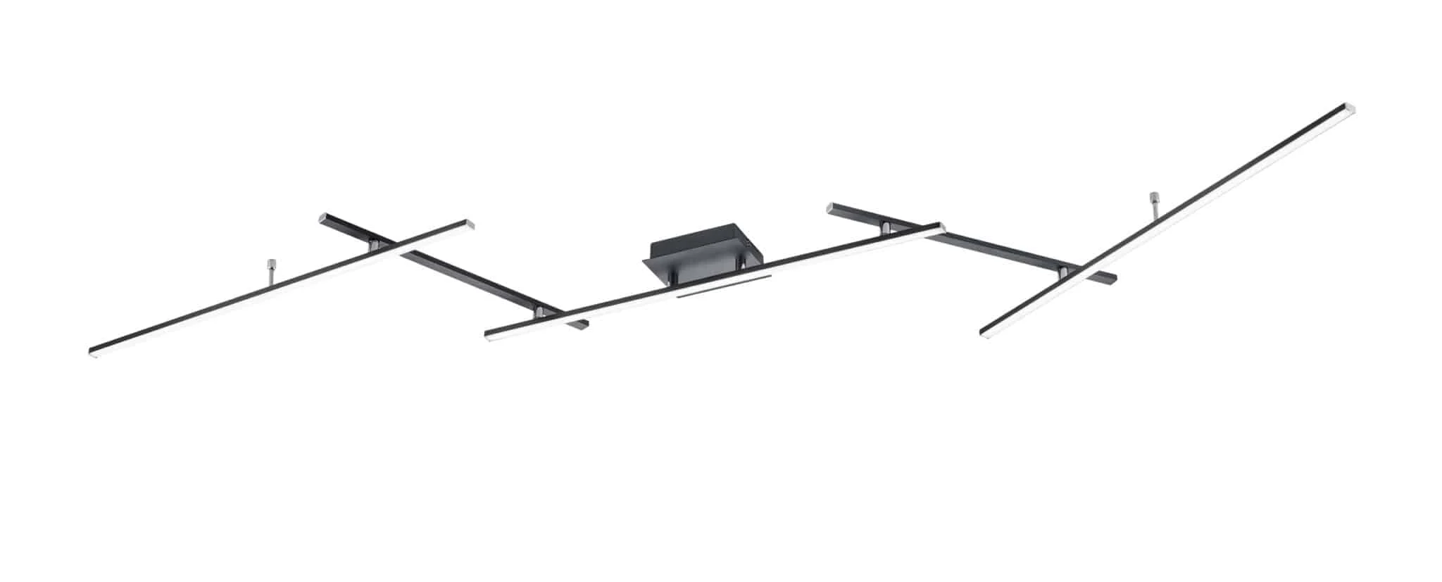 Plafón de techo Trio Arvin grande LED negro mate CCT regulable con mando 245cm 6