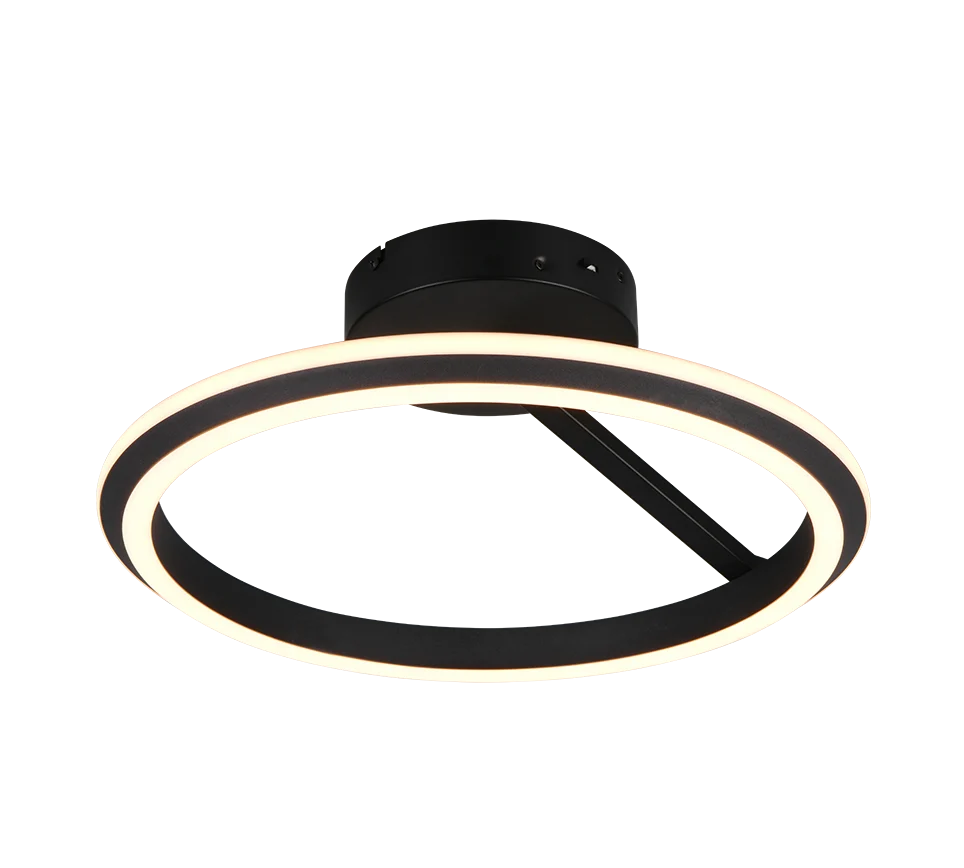 Plafón de techo Amador Trio negro mate 34W LED 2300K Ø45cm 635510132
