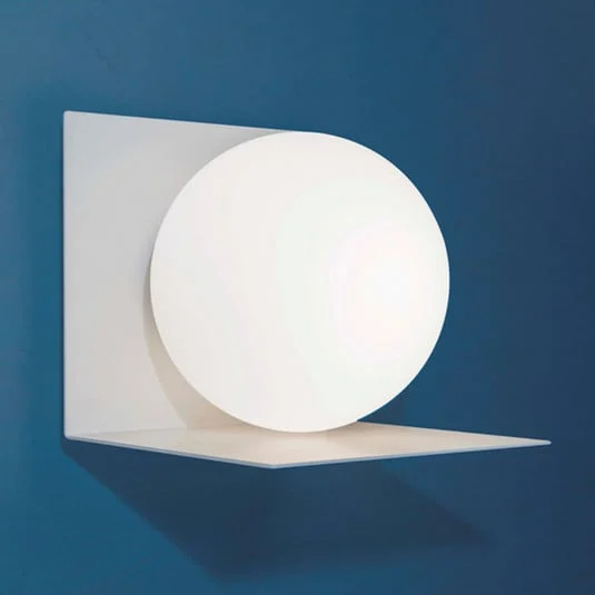 Aplique de pared Balance, globo derecho, blanco