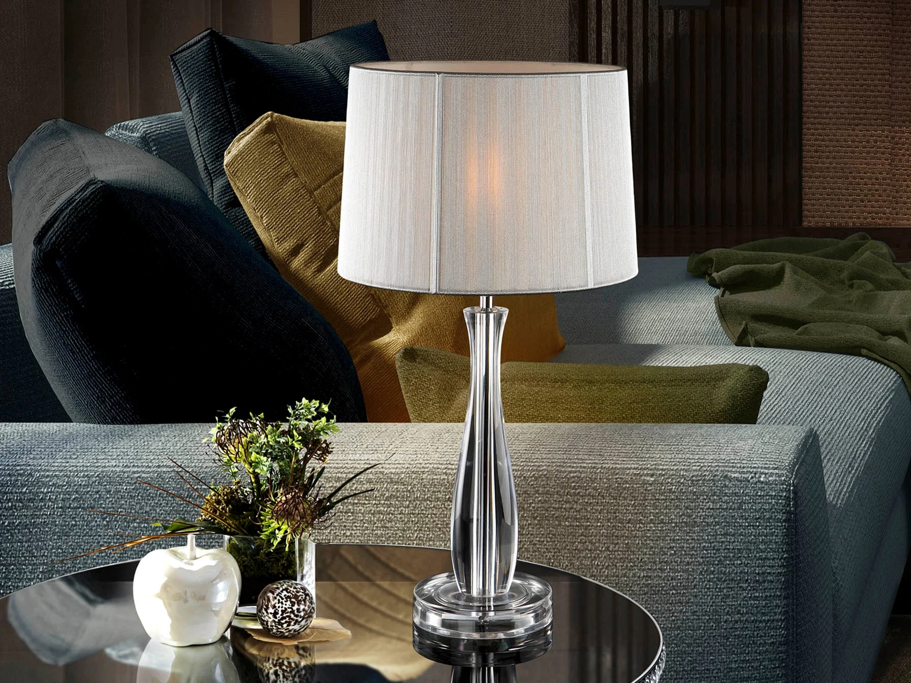 Lámpara de sobremesa Schuller Lin plata 51cm