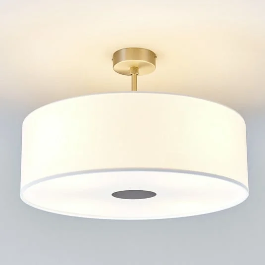 Quitani lámpara de techo Gala, Ø 50 cm, chintz blanco