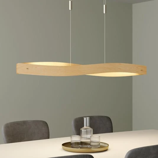 Quitani Lámpara colgante LED Lian, roble/natural
