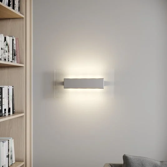 Quitani aplique de pared LED Lole, aluminio, 59 x 29 cm, cristal