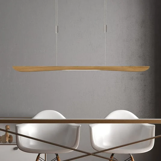 Quitani lámpara colgante LED Hiba, roble natural, longitud 118 cm