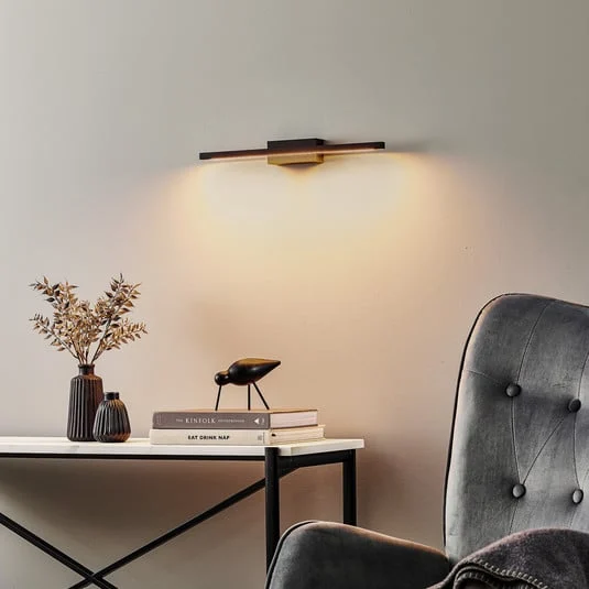 Quitani Aplique de pared LED Tolu, negro, anchura 45 cm