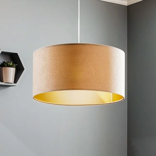 Lámpara colgante Salina, beige/dorado Ø 50 cm