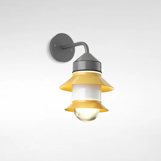 Aplique de exterior MARSET Santorini, IP65, mostaza