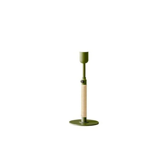 Portavelas Duca, verde oliva, altura 24 cm, ratán - Audo