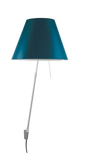 Costanza Aplique de Pared con Regulador Aluminio/ Azul Petróleo - Luceplan