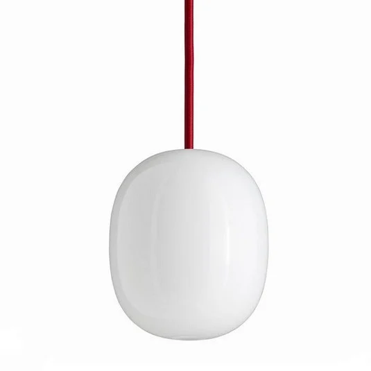 Super-Egg 300 Lámpara Colgante Ópalo/Cable Rojo - Piet Hein