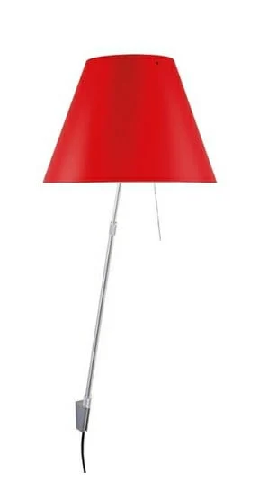 Costanza Aplique de Pared con Regulador Aluminio/ Primary Red- Luceplan