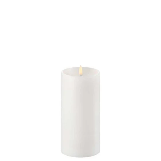Vela cilíndrica LED 7,8 x 15 cm blanca - Uyuni Lighting