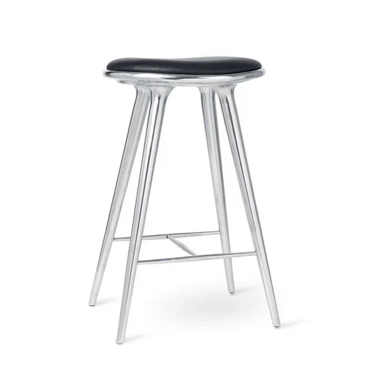 High Taburete de bar H74 Recycled Aluminum - Mater