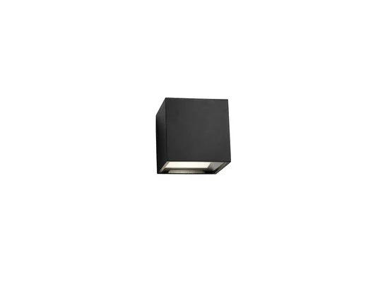 Aplique de pared LED para exterior Cube XL, negra, arriba/abajo - Light-Point