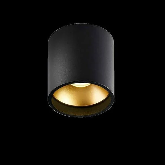 Lámpara de techo Solo 1 Round, negro/dorado, atenuable - LIGHT-POINT