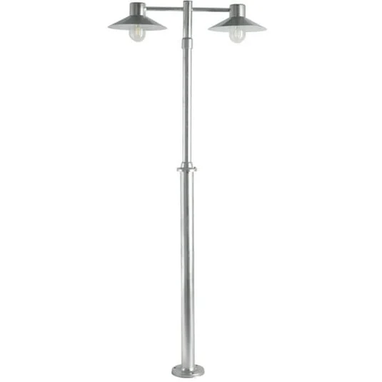 Lund 2 Lámpara Exterior tipo Farola con Anclaje para Hormigón Galvanizado - N