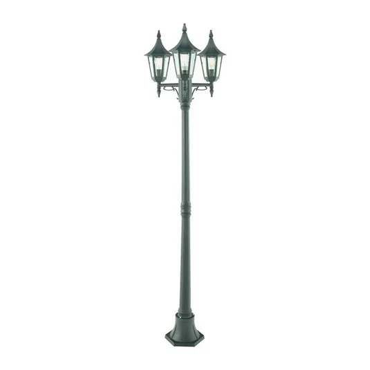 Rimini/Milano 3 Lámpara Exterior tipo Farola Triple Negro - Norlys