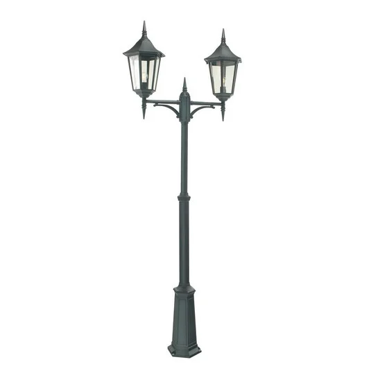 Modena 2 Lámpara Exterior tipo Farola Doble con Anclaje Negro - Norlys