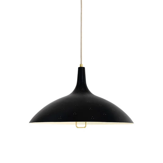 1965 Lámpara Colgante Latón/Negro - GUBI