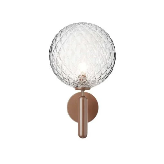 Aplique para exterior Nuura Miira, Ø 20 cm, bronce oscuro/transparente