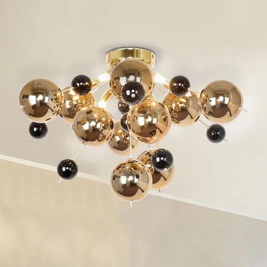 Plafón Explosion con bolas doradas
