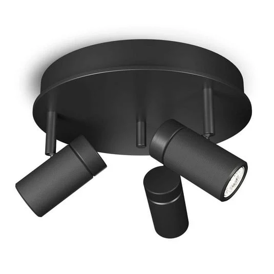 Holder 3 Round Lámpara de Techo Black - Herstal