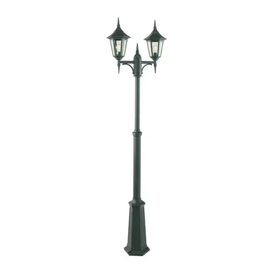 Modena 2 Lámpara Exterior tipo Farola Doble con Anclaje para Hormigón Negro -