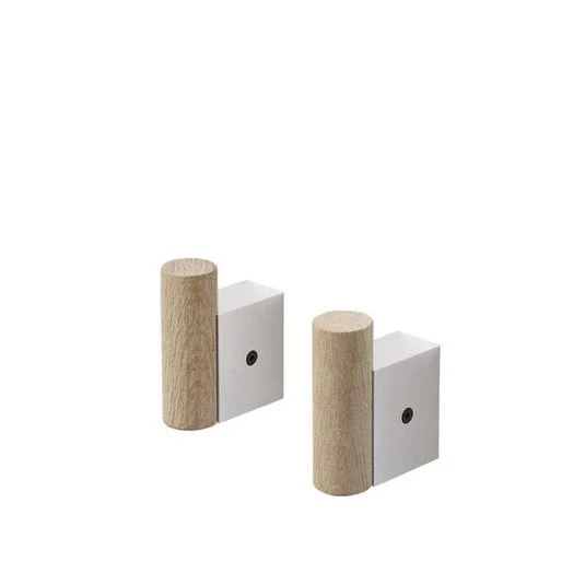 Attach Hook Set of 2 Oak/Aluminum - Muuto
